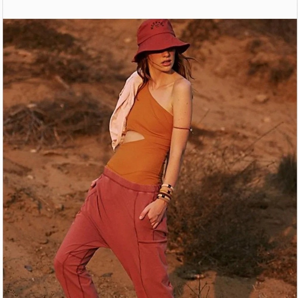 Free People FP Movement Transcend Limits Onesie Russet Orange XS OB1362955